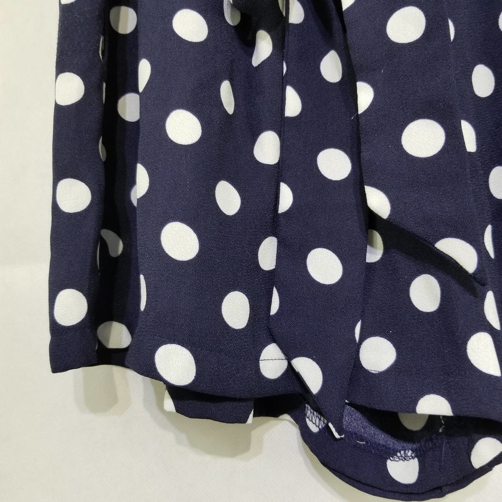 Forever 21 Polka Dot Casual Shorts Women's Sash Belt Size S Navy White - Picture 3 of 7